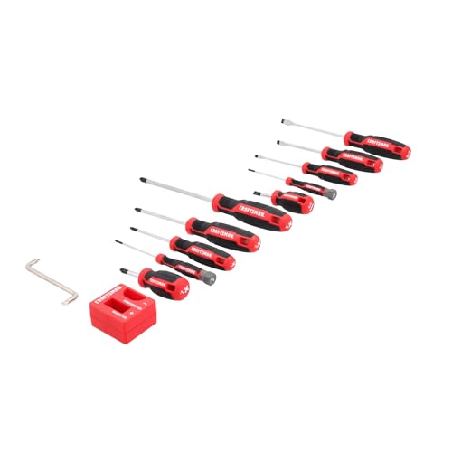 Image of CRAFTSMAN Screwdriver Set, 12 Pc, Includes Flat Head and Phillips Screwdrivers, Offset, Magnetizer /Demagnetizer (CMHT65130)