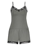 HUNKEMÖLLER Kurzes Pyjama-Set Cami - Castor Grey - XS