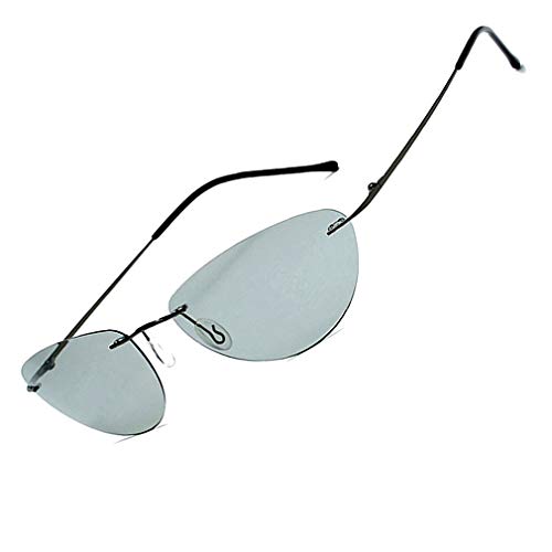 Image of PLOPLO Photochromic Titanium Alloy Matrix Neo Sunglasses men 13.9 g Ultralight Rimless Anti UV400