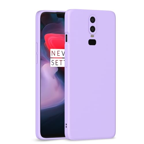 Image of Outlouders Back Cover for OnePlus 6 | Camera Protection | Durable Soft Matte Silicone Bumper Case (Purple)