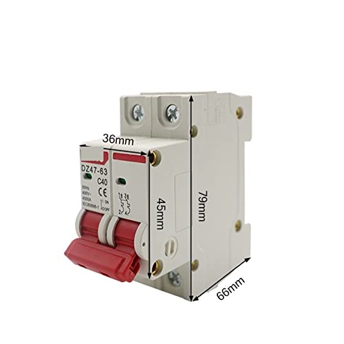 Disyuntor C45N 2P 10A para carril DIN de 35mm tipo C 2