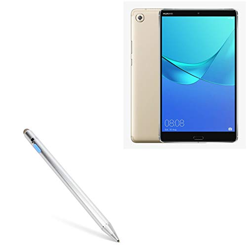 BoxWave �X�^�C���X�y�� Huawei MediaPad M5 Pro�Ή� - AccuPoint Active Stylus�A�ɍ׃`�b�v�t���d�q�X�^�C���X - ���^���b�N�V���o�[