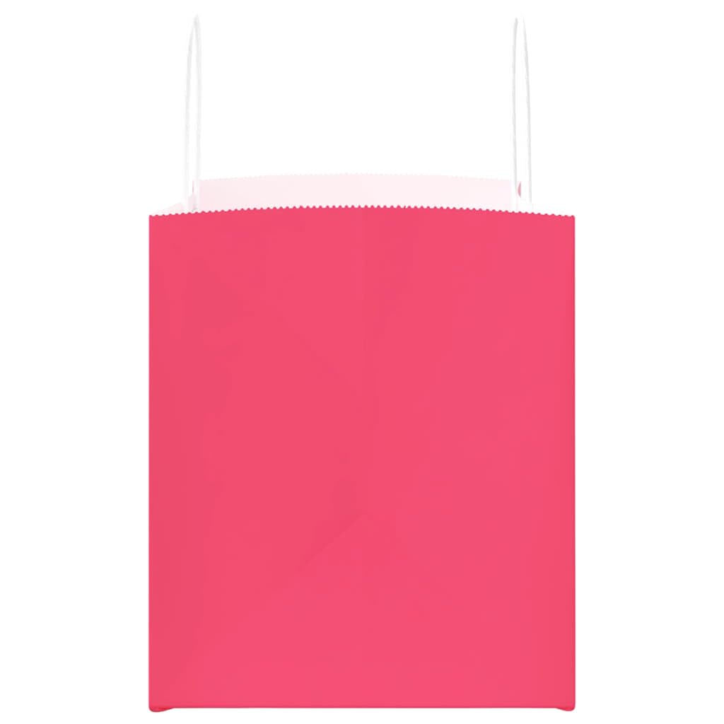 250 bolsas de papel rosa 32 x 22 x 24 cm, papel de estraza con asas, para compras, llevar y fiestas
