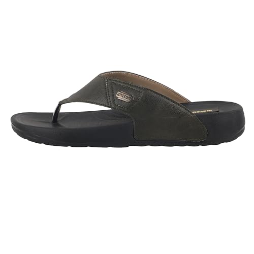 Image of WELCOME Soft Men's Slippers with Cushion FootBed for Adult | Comfortable & Light Weight | Stylish & Anti-Skid | Waterproof & Regular Flip Flops for Gents /Boys