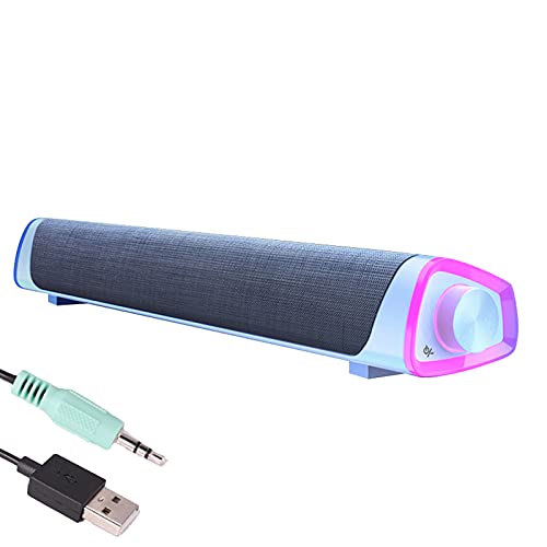 HIOD Altavoces de TV de Computadora con Cable y Bluetooth Barra de Sonido Envolvente 4D Barra de Sonido de Subwoofer Estéreo para Teléfono Inteligente TV Computadora Portátil Juego,White Cover