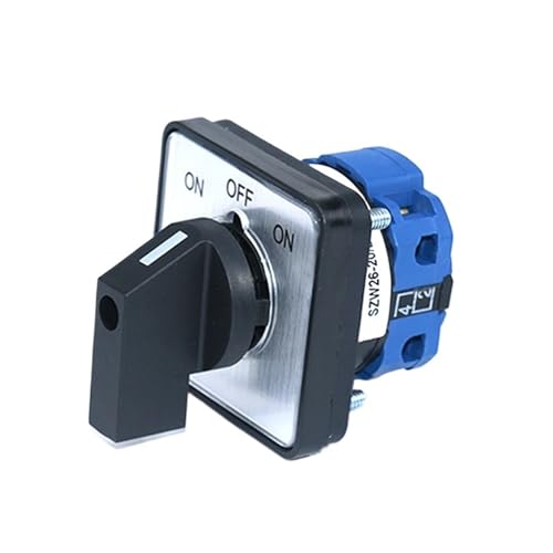 Interrupteur rotatif universel à cames, sélecteur unipolaire, 20 A, 660 V, 1 pièce, SZW26/LW26-20 D101.1, ON-OFF-ON, 64 x 64, 48 x 48 mm, panneau(ON OFF ON 48X48mm)