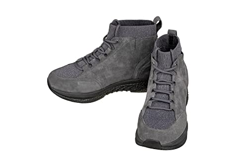 Image of CALTO Men's Invisible Height Increasing Elevator Shoes - Grey Fashion High Top Technical Sneakers - 3 Inches Taller - S23202- Size 7 D(M) US