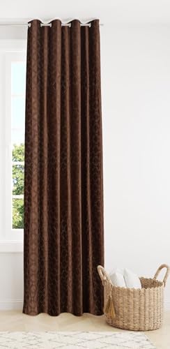 Image of Coin Punching Curtains 9 Feet Long for Living Room - Long Door & Window Curtain Set 1 Pcs Panel, Stylish Parda for Home Decor & Office Brown Colour - 1 Pcs 9 feet