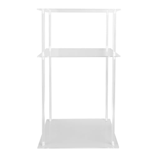 MEMEWOCA Mesita de Noche pequeña de acrílico con 3 Niveles, mesita de Noche Transparente para cabecera, Mesa Auxiliar Moderna y Minimalista con 3 estantes para Sala de Estar y Dormitorio, d