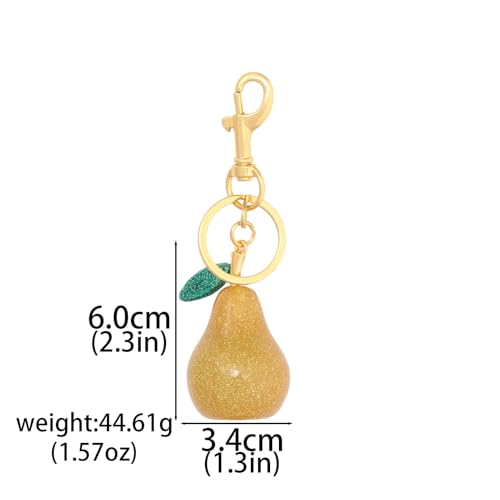 Image of Fruit Bag Charm Keychain - Gold Key Chain, Cute Purse Handbags Accessories - Beautiful Gift for Women