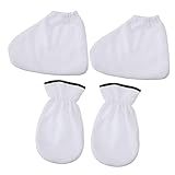 FOMIYES 4 Stück Paraffinwachs Handschuhe und Fußpflege Therapie Massageüberzug für Hand und Fußpflegebehandlungen aus Umweltfreundlichem und Fleece Maximiert Wärmehaltung