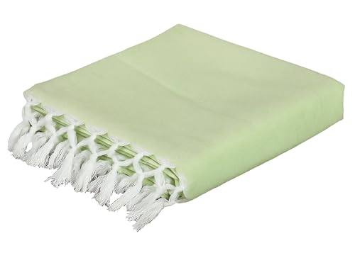 Image of Soft Dull Cotton Bhagalpuri Green Chadar for Summer | Lightweight and Breathable Chadar for Sleeping | Odhne Wali Chadar for All Season Use Blanket
