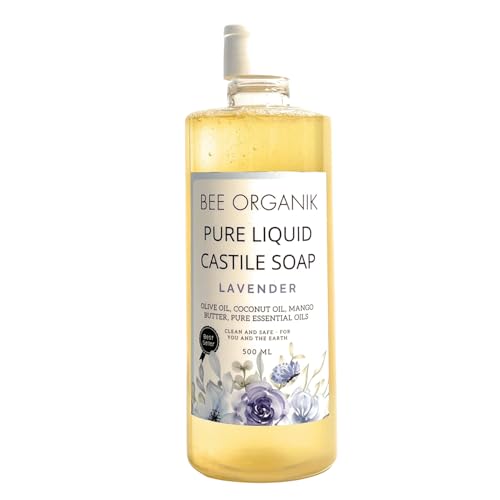Image of Pure Liquid Castile Soap Lavender | Multi-Purpose Hand Body Hair Home | Baby and Pet Safe | Natural Organic Safe 495ml