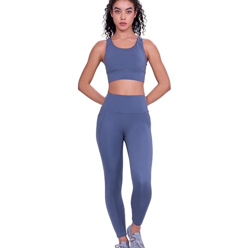 Image of Enamor High Rise 7 /8th Length Adjustable Drawstring Workout Leggings for Women - Hugged Fit, Quick Dry, Antimicrobial - A605