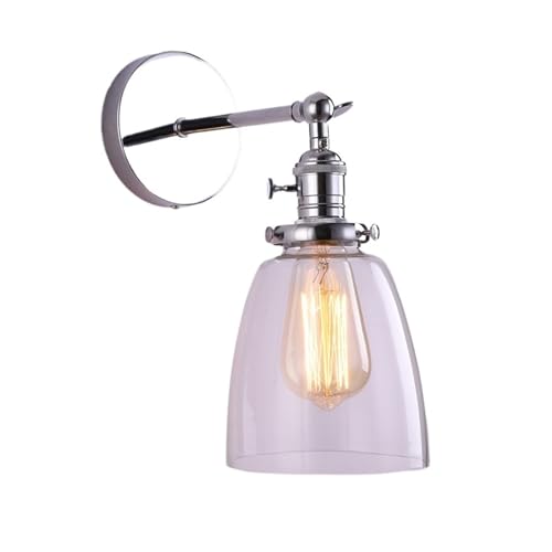 Aplique de pared minimalista de cristal para mesita de noche moderna