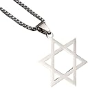 XJPXGIND Collar gótico Unisex Colgante de Estrella de David Collar de Salomón para Hombres y Mujeres Joyería judía israelí Regalos Regalos de felicitaciones