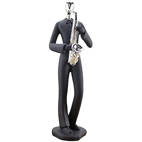 Resin Art Musician Figurine Musical Ornament Modern Sculpture Musical Figurine for Office Home Decor - Saxophone Cover