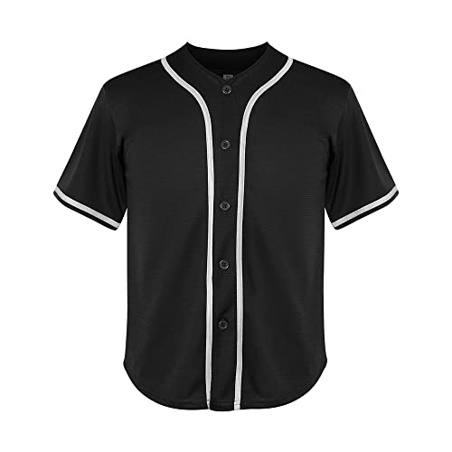 Youth Baseball Jersey Blank Boys T Shirt Button Down Hip Hop Fashion Sport Shirts Tops for Girls S-X