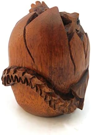 Brave Wings Hand Carved Wooden - Hatching Dragon Egg - Wood Ornament Sculpture Figurine Statue Unique Table Decoration Home Decor Gift for Christmas - 5005