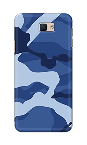 Image of Printed Hard Back Cover Case for Samsung On Nxt | Samsung J7 Prime | J7 Prime 2 | On7 Prime | On7 (2016) Back Cover (Army Blue Pattern) -1302