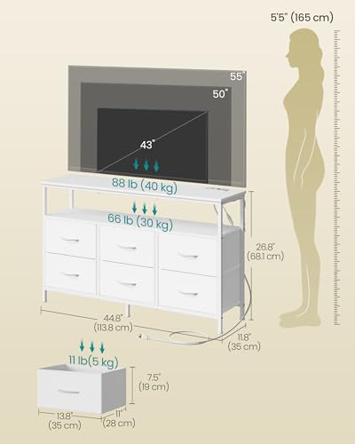 image for SONGMICS BELLAH Collection - Dresser for Bedroom, Chest of Drawers, TV