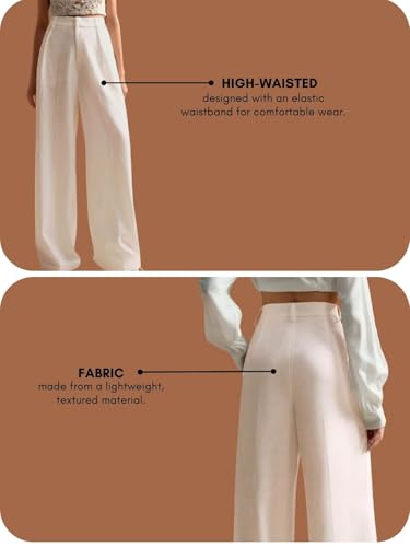 Image of GRECIILOOKS Women High Rise High Waist Trousers Flared Korean Style Formal Pants|Elegant Workwear for Office, College & Events