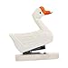 YWMJZEU Wooden Animal Stapler Animal Statue Model Cute Figure Creative Portable Desk Stapler Art Figurine for Office School Students, White Goose Shape