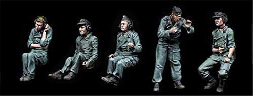 Weizhang 1/35 WWII Deutscher Panzersoldat Harzsoldaten-Modellbausatz (5 Personen, kein Panzer) unbemalter Druckguss… – Bild 3