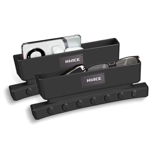 ハイエース 収納ケース サイド収納ボックス シート ハイエース 200系 3型 4型 5型 6型 車用 シート隙間埋め 座席隙間クッション 車内装飾(運転席用と助手席用/2個,ブラック)