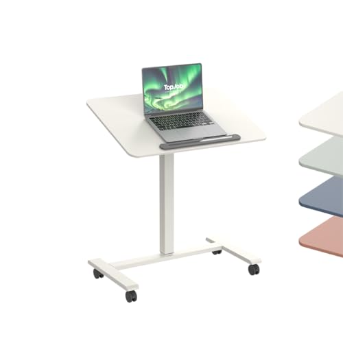 Image of TopJob ANYDESK FOLD Mobile Standing Desk, Portable with Lockable Wheels, Foldable Stand Desk, Rolling Computer Workstations, Used for Home, Couch Side Table, Bedside Table in Bed Room Kitchen