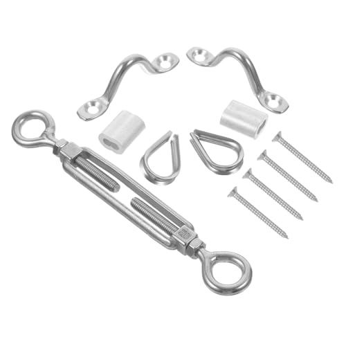 CIYODO Stainless Steel Chuck Round Eyes Cable Strainer Tensioner Wire Rope Tension Part 13cm Shortest Length