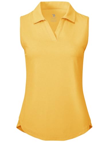 Image of BGOWATU Women's Sleeveless Golf Polo Shirts Collared V Neck Tennis Tank Tops UPF 50+ Quick Dry Lightweight