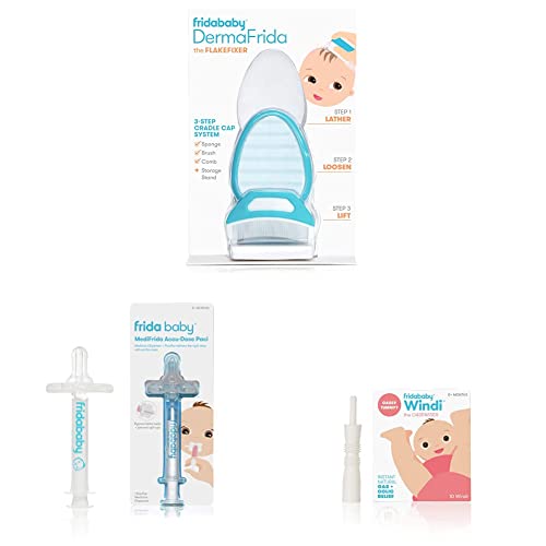 Image of Frida Baby The 3-Step Cradle Cap System & Medi Frida the Accu-Dose Pacifier Baby Medicine Dispenser & Windi Gas and Colic Reliever for Babies