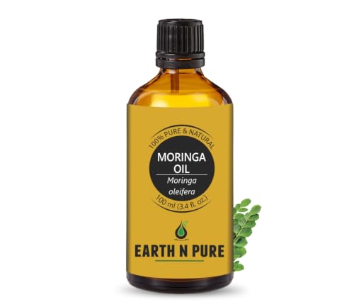 Image of Earth N Pure Moringa Oil | 100% Pure & Natural | Cold-Pressed | Skin, Hair & Massage | Deeply Moisturizing | Vegan & Cruelty-Free | 100ml