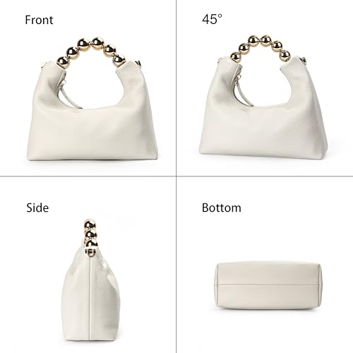 DORIS&JACKY Small Top Handle Clutch Bag for Women Designer Crossbody Purse With Pearl Tote Handle and Chain Strap4