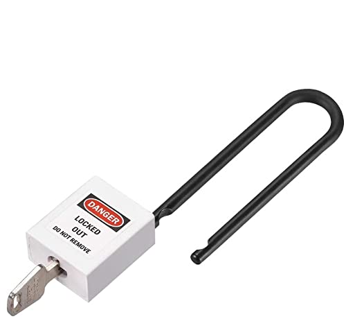 Image of Lockout Tagout Locks Safety Padlock Loto Locks Keyed Alike PA Lock Out Tag Out Steel Shackle Small Luggage Padlocks White 1PCS
