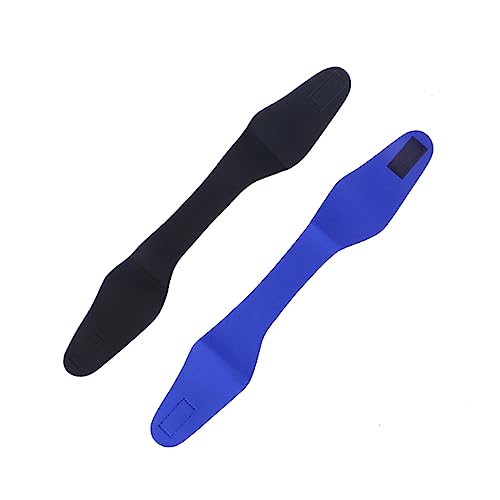 2pcs Waterproof Swimming Headband for Kids and Adults Adjustable Size L Ear Protection Hair Band for Bathing and Diving Black Dark Blue