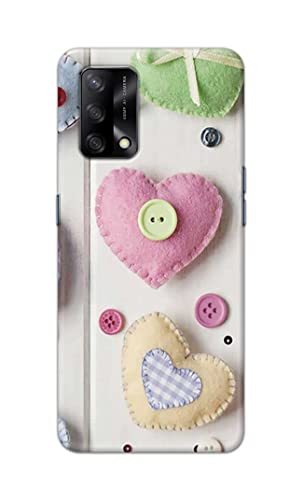 Image of PRINTFIDAA Heart Shape Hard Back Cover for Oppo F19 / Oppo A74 4G Back Cover -(P6) KAT1010