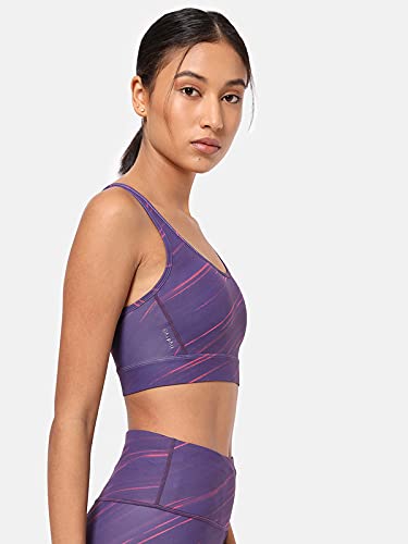 Image of Medium Support Sports Bra for Women | Crossback Design | Removable Padding Purple