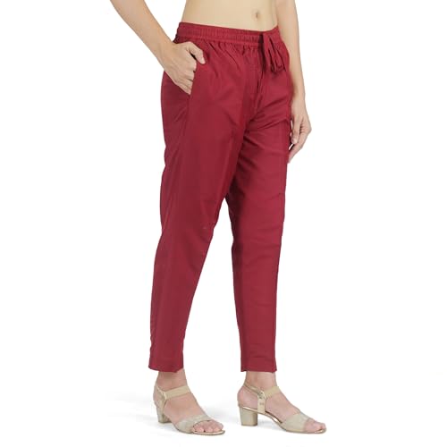 Image of Trouser Pants for Women,Stylish Trousers for Woman for Kurti Relaxed & Regular Straight fit Palazzo,Ethnic Bottom Formal Pants for Women Office wear Casual & Daily Use