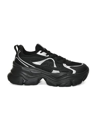 Image of Impakto Women Chunky Sneakers | Lightweight & Breathable Upper for Airflow | Shock Absorbing Padded Insole | Skid Resistant Outsole for Firm Grip for Travel, Party & College Casual Shoes