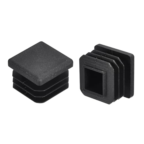 Image of uxcell 4Pcs 20mmx20mm(0.79inch) Plastic Tubing Plug Square Post End Caps for Handrail Stair Newel Guardrail Tube Black, a23081900ux0142