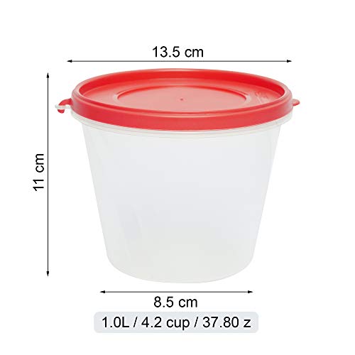 Image of Cutting EDGE Nesterware 1000ml Stackable Container (Set of 3, Light Red) | BPA-free plastic, stackable design, leak-proof, kitchen storage, pantry, fridge, meal prep, reusable, travel use