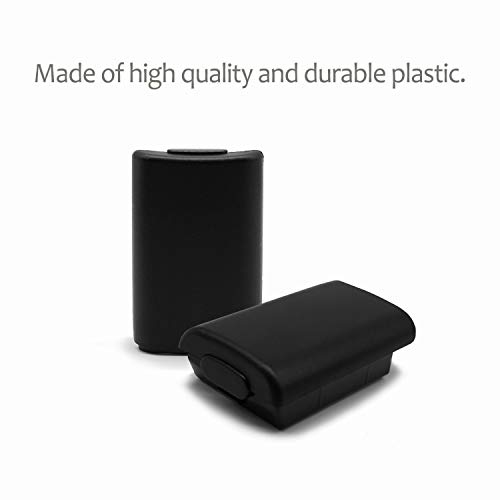 Hukado Battery Pack Cover For Xbox 360 Controller, 4 Pack Replacement Battery Cover Shell Case Compatible With Xbox 360 Wireless Controller (Black) #TOP6