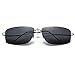 Titanium No Screw Rimless Polarized Sunglasses For Men Women (Black, Gray)