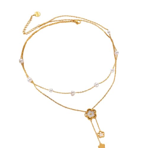 Collier 2 couches perles naturelles et fleurs : le bijou tendance