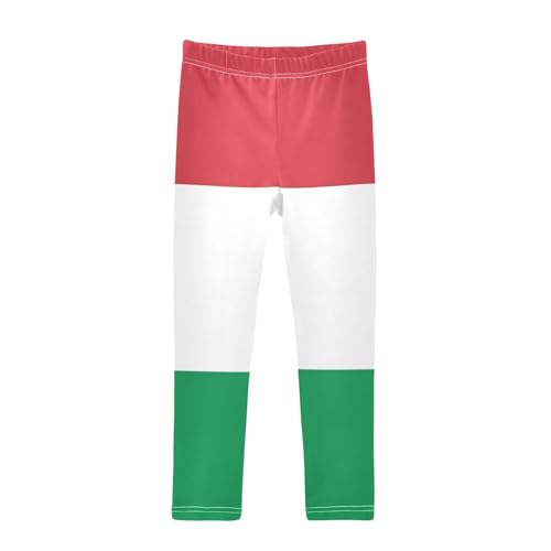 Flag of Italy Printed Girls' Everyday Pull-on Leggings Full-Length Comfy Pants