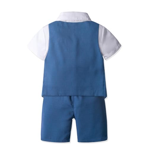 Image of Nwada Boys Suit Toddler Dress Clothes Shirt with Bow Tie, Dress Pants Sets Kids Gentleman Outfit suits
