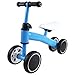 1歳-4歳 子供用 キッズバイク 4輪 ペダルなし 室内/屋外 兼用 ブルー 青 バランス ベビー バイク キックボード 誕生日 三輪車
