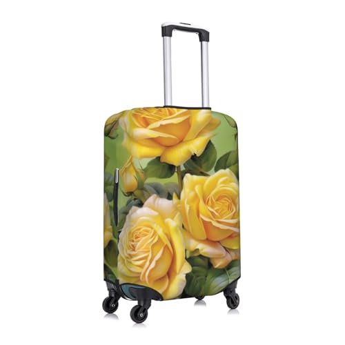 Yellow Rose Print Luggage Suitcase Covers Elastic Washable Luggage Protector Luggage Covers For Suitcase3